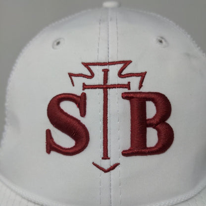 Imperial Men's Snapback Mesh Back Hat White OSFA Embroidered SB Christian Logo