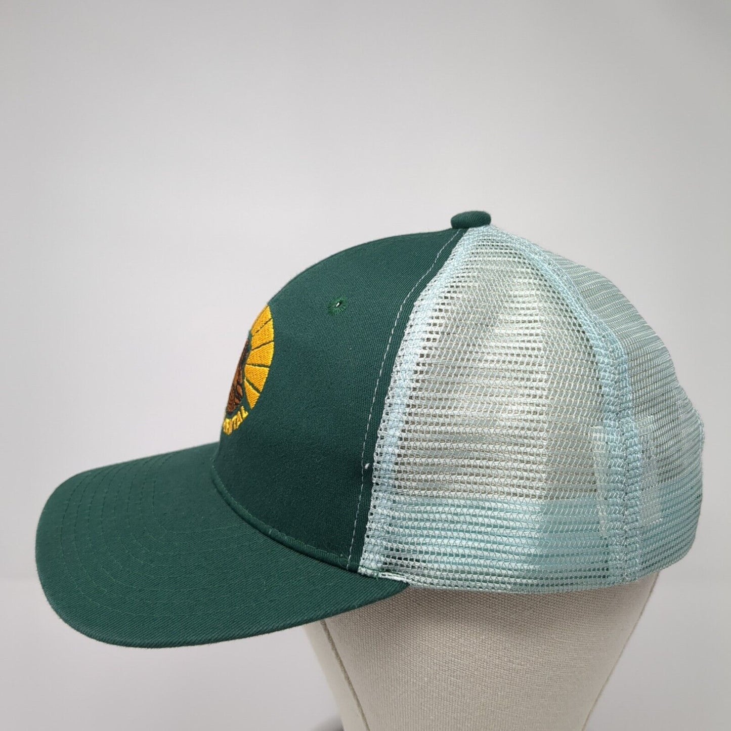 Monumental Snapback Mesh Back Trucker Hat Green One Size Crew Leader Cap