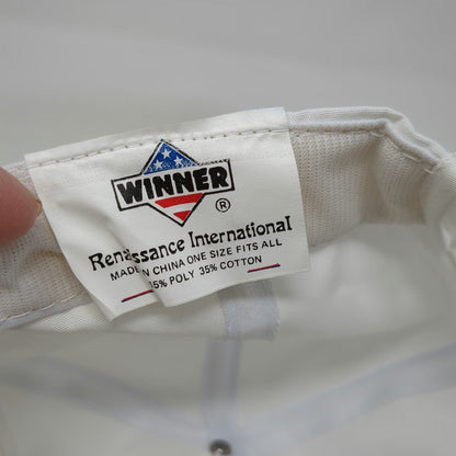 Winner 5 Panel White Hat One Size Snapback Rope Brim Sweet's Paint Outlet Logo