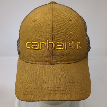 Carhartt Trucker Hat Brown One Size Mesh Back Snapback Embroidered Logo Workwear