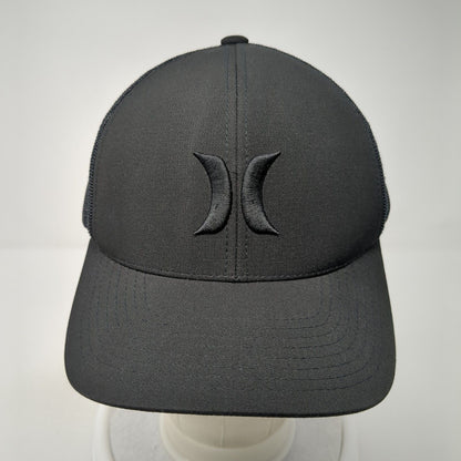 Hurley Snapback Trucker Hat Black OS Adjustable Mesh Back Classics Yupoong