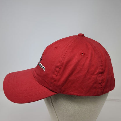 Budweiser Baseball Cap Red One Size Script B Crown Logo Cotton Slideback Hat