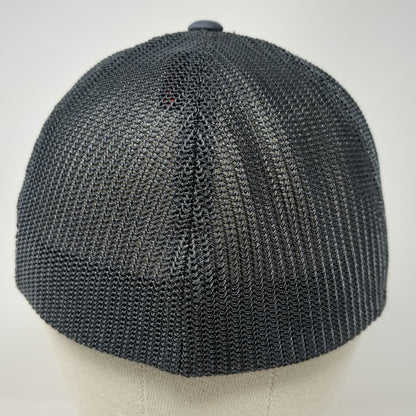 Port Authority Baseball Cap Gray Hat M Mesh Back Fitted American Flag Logo