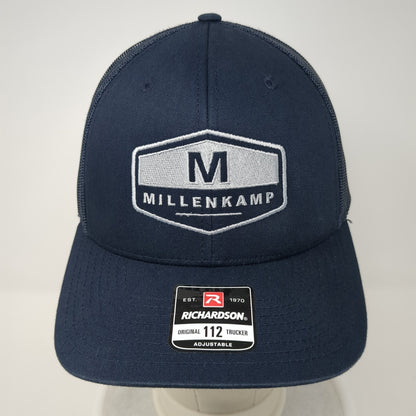 Millenkamp Snapback Trucker Hat Blue One Size Adjustable Mesh Back Richardson