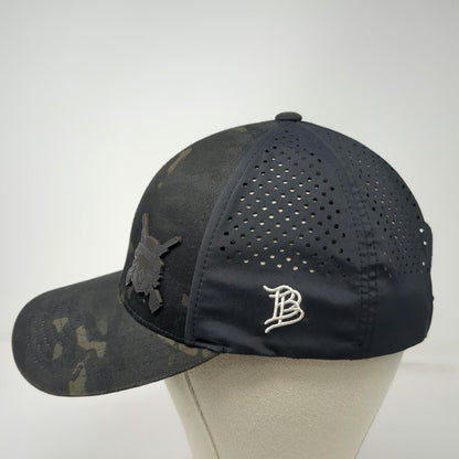 Branded Bills Baseball Cap Black Camo OSFM Hat Creek Patch Perforated Flexfit