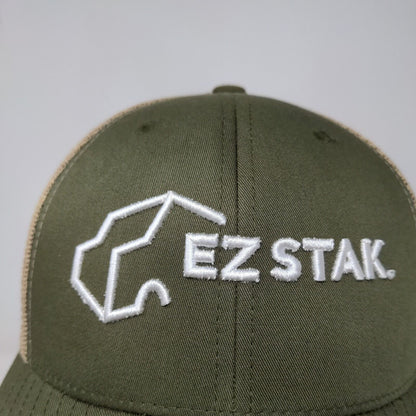Yupoong Men's Snapback Mesh Back Hat Green Embroidered Logo EZ Stak