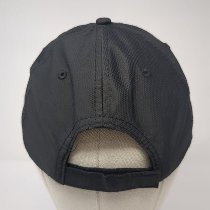 Lynx Strapback Hat Black One Size Adjustable Embroidered Solid 6 Panel