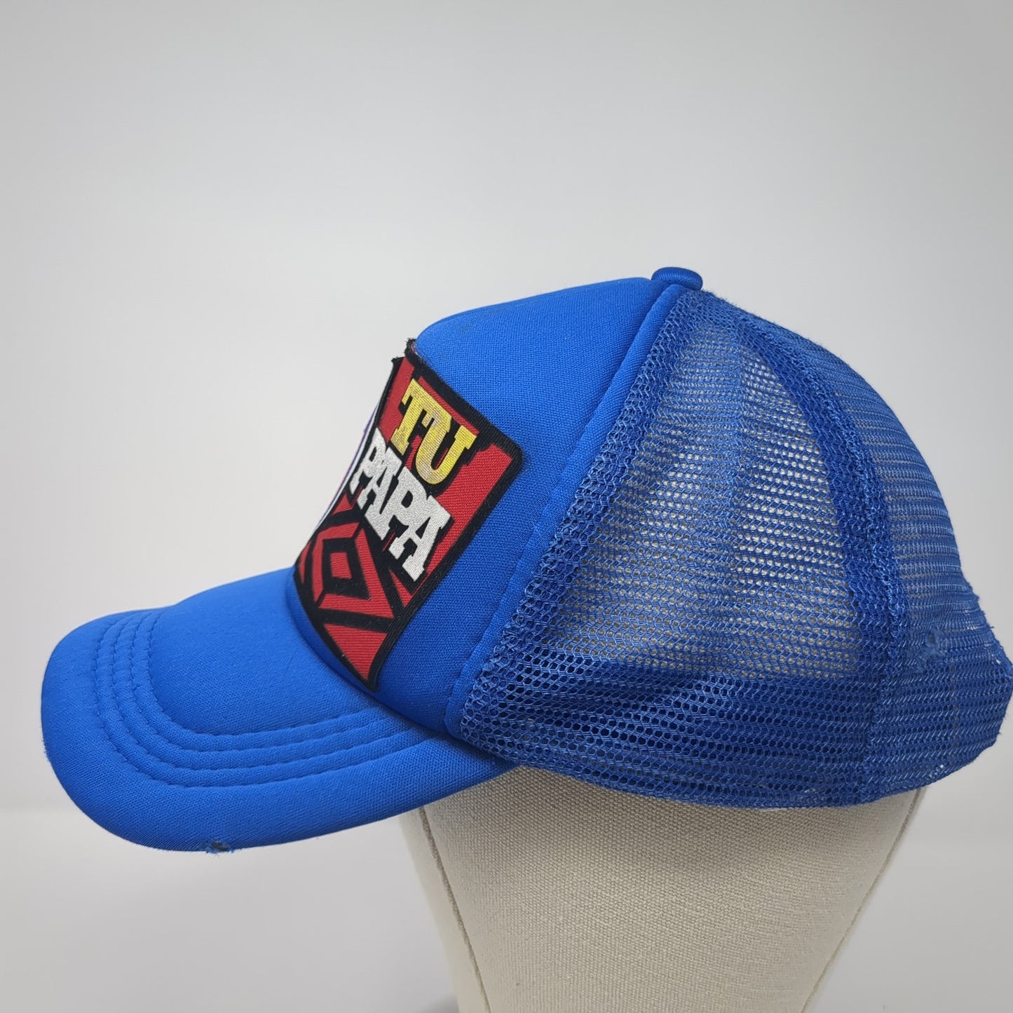 Junior Tu Papa Snapback Trucker Hat Blue One Size Mesh Back Adjustable