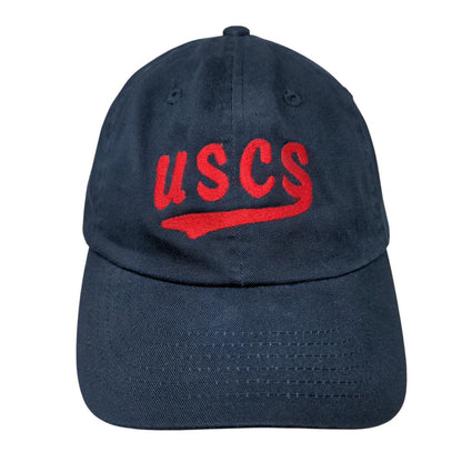 USCS Strapback Hat Blue One Size Adjustable Embroidered 6 Panel Imperial