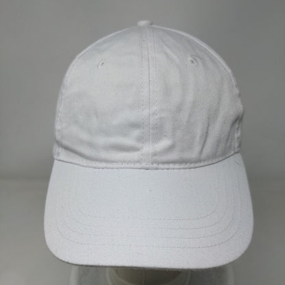 Unbranded Strapback Hat White One Size Adjustable Vented Holes 6 Panel Blank
