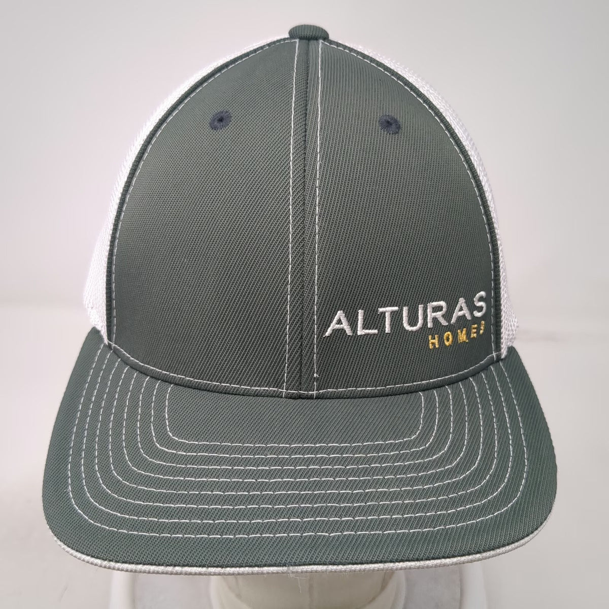 Pacific Headwear Baseball Cap Gray Alturas Homes XL Mesh Back Flexfit Pro Hat