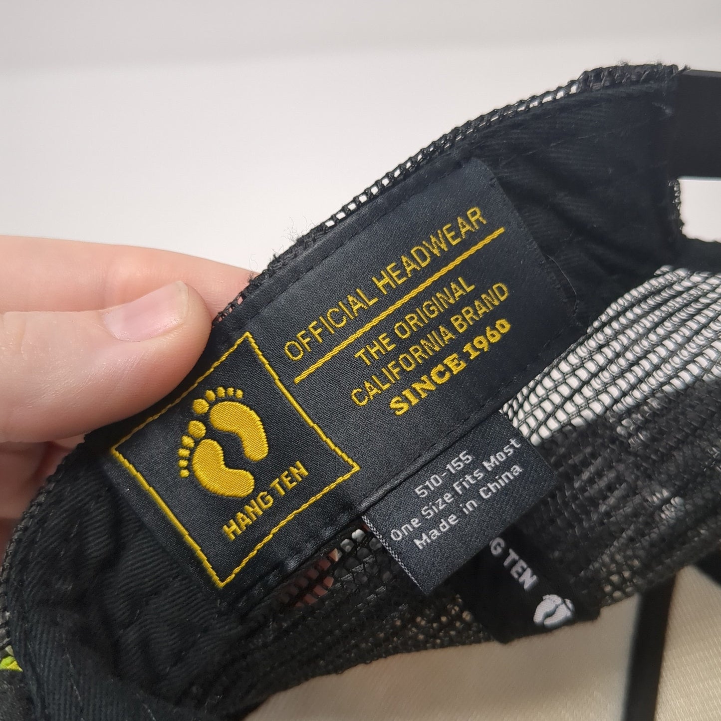 Hang Ten Snapback Rope Trucker Hat Black One Size Mesh Back Adjustable