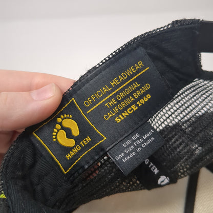 Hang Ten Snapback Rope Trucker Hat Black One Size Mesh Back Adjustable