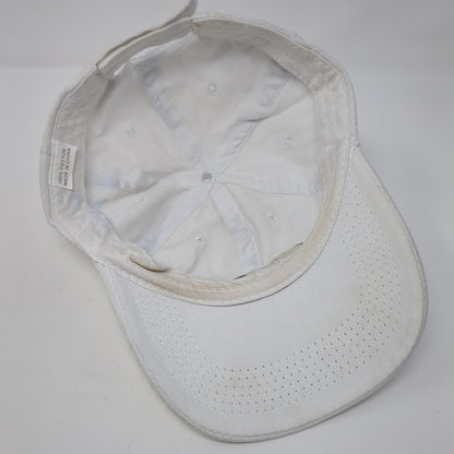 Saintnine Strapback Hat White One Size Adjustable Embroidered 6 Panel Cotton