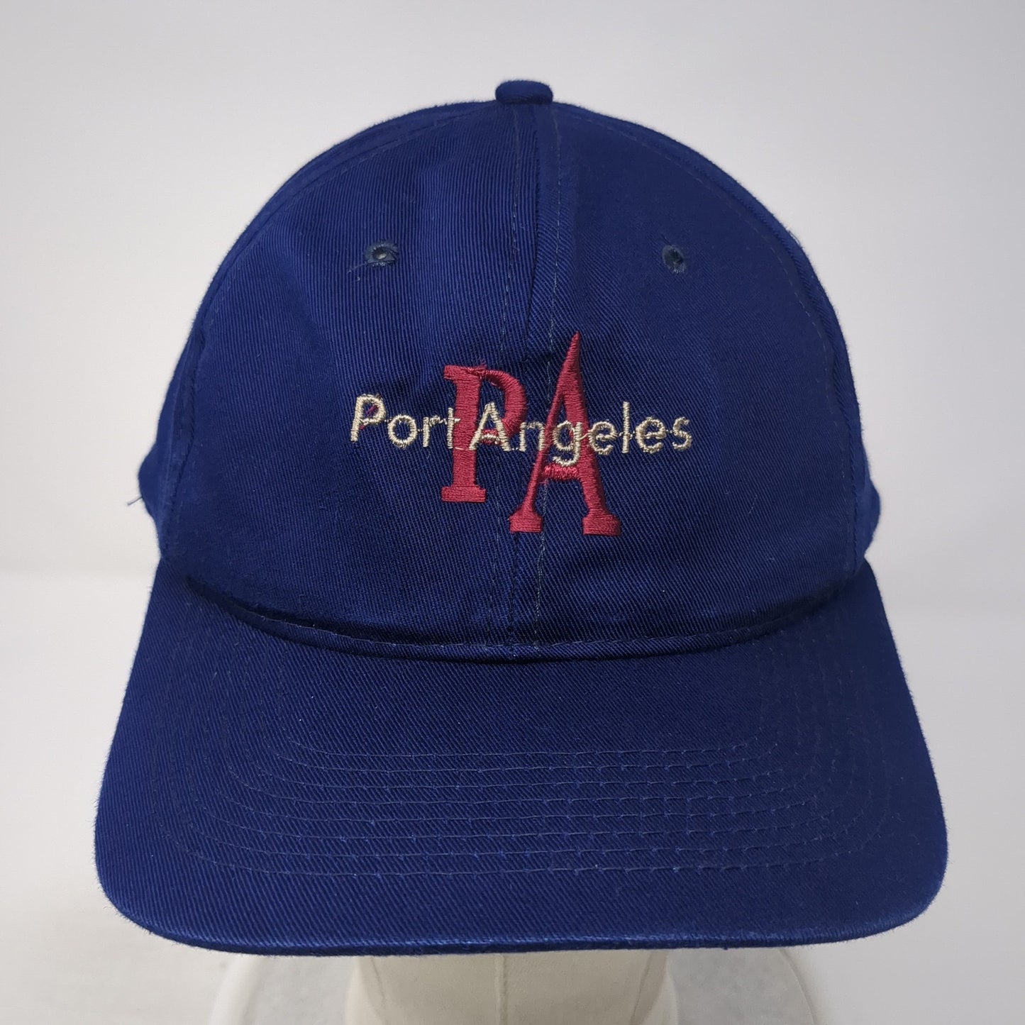 Port Angeles Snapback Hat Blue One Size Adjustable Embroidered Triangle