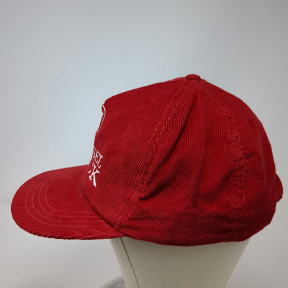 Trachsel Buick 5 Panel Red Hat One Size Corduroy Snapback Made in USA Logo