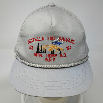 Yupoong Trucker Gray Vintage 1991 Rope Snapback Forest Fire Salvage B.N.F. hat