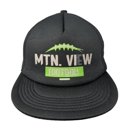 Mtn. View Football Snapback Trucker Hat Black OS Adjustable Mesh Back District