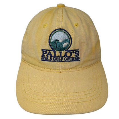 Pallo's Par 3 Golf Course Slideback Hat Yellow One Size Adjustable Outdoor Cap