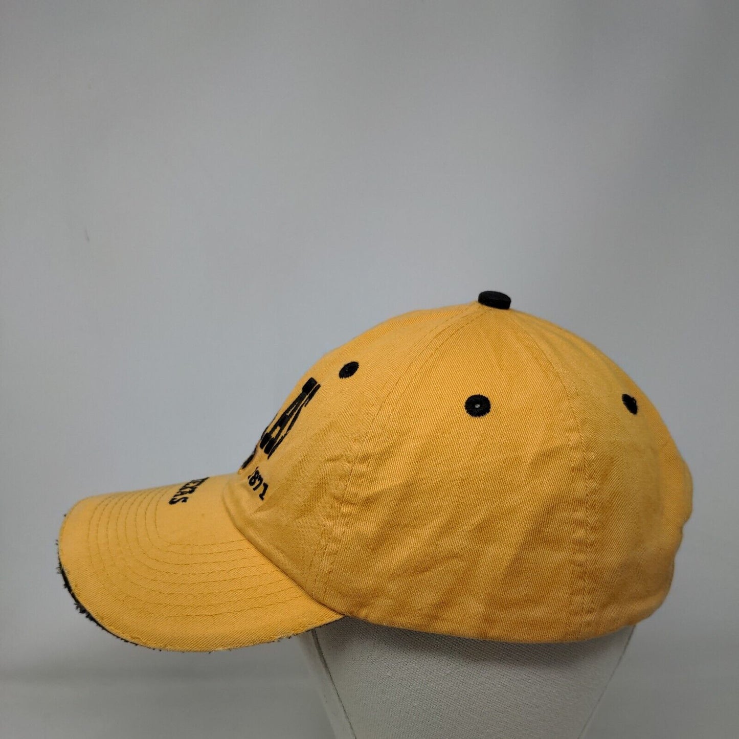 Dallas Texas Slideback Hat Yellow One Size Leather Strap Fahrenheit