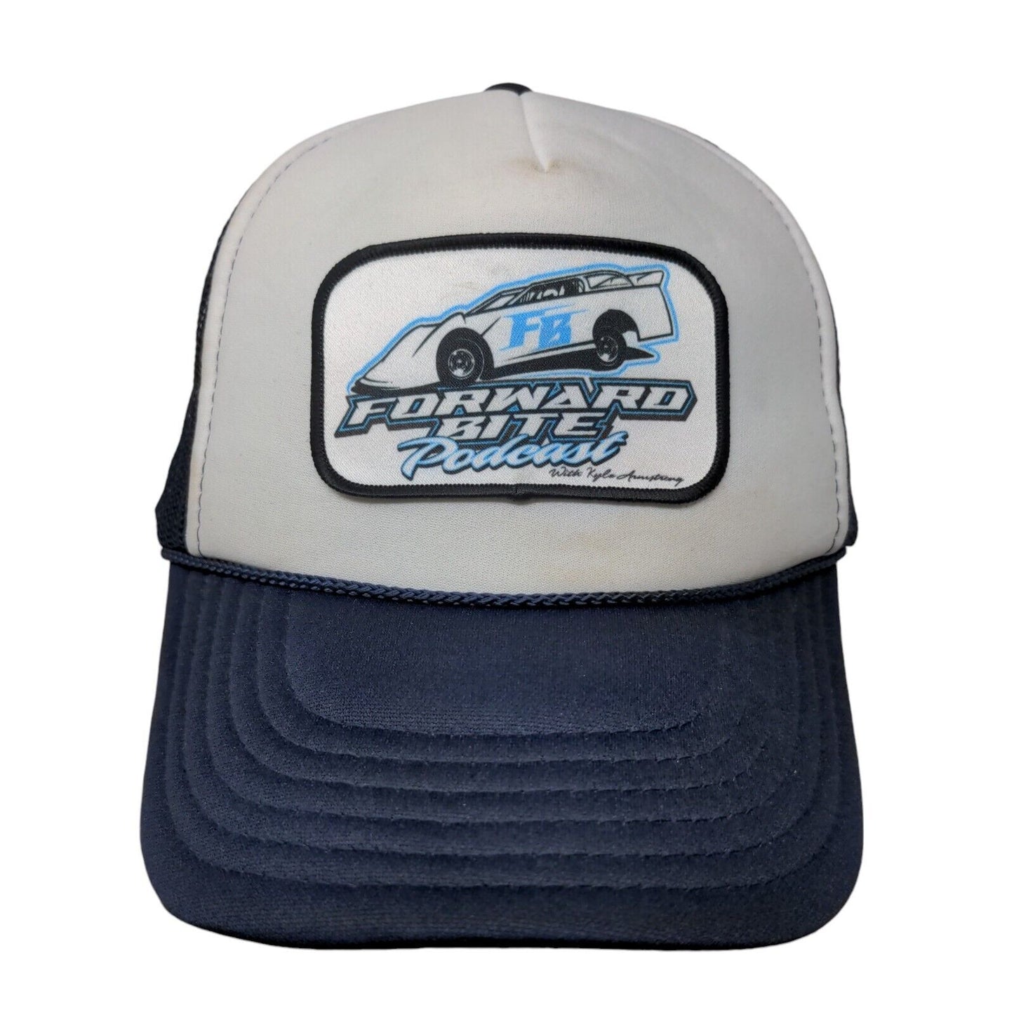Forward Bite Podcast Snapback Mesh Back Rope Trucker Hat Blue OSFM Otto
