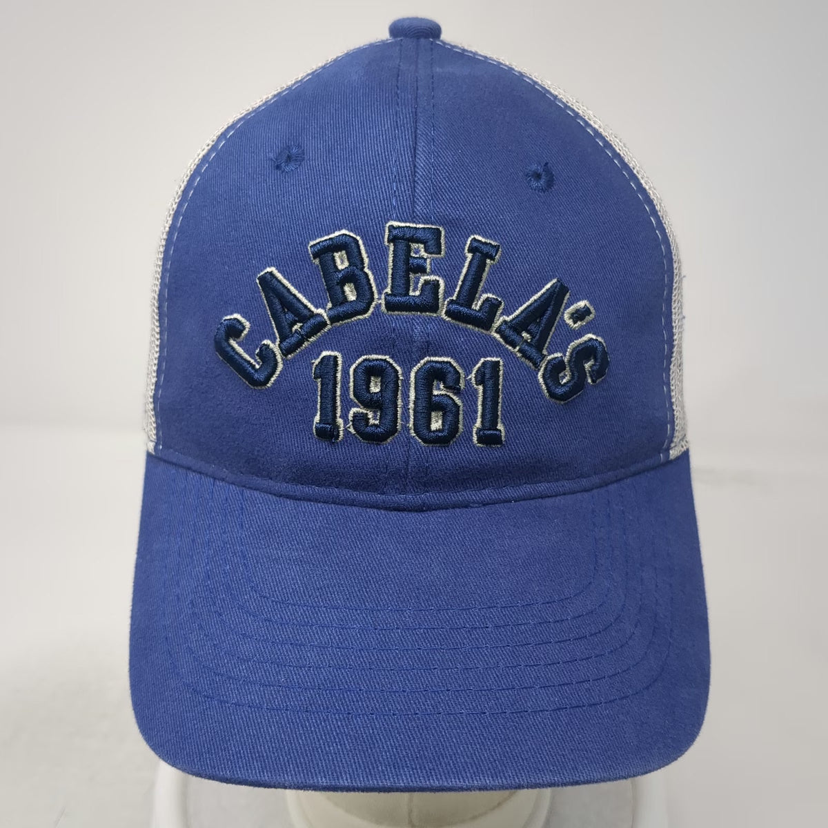 Cabela's Trucker Hat Blue One Size Snapback 1961 Mesh Back Embroidered Logo