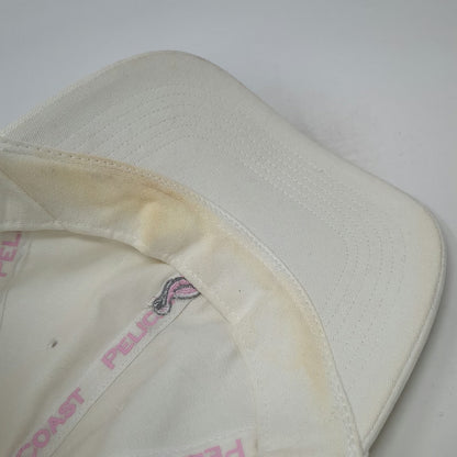 Pelican Coast Baseball Cap White One Size Logo Embroidered Slideback Cotton hat