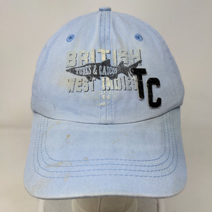 British West Indies Turks & Caicos Slideback Hat Blue One Size 6 Panel