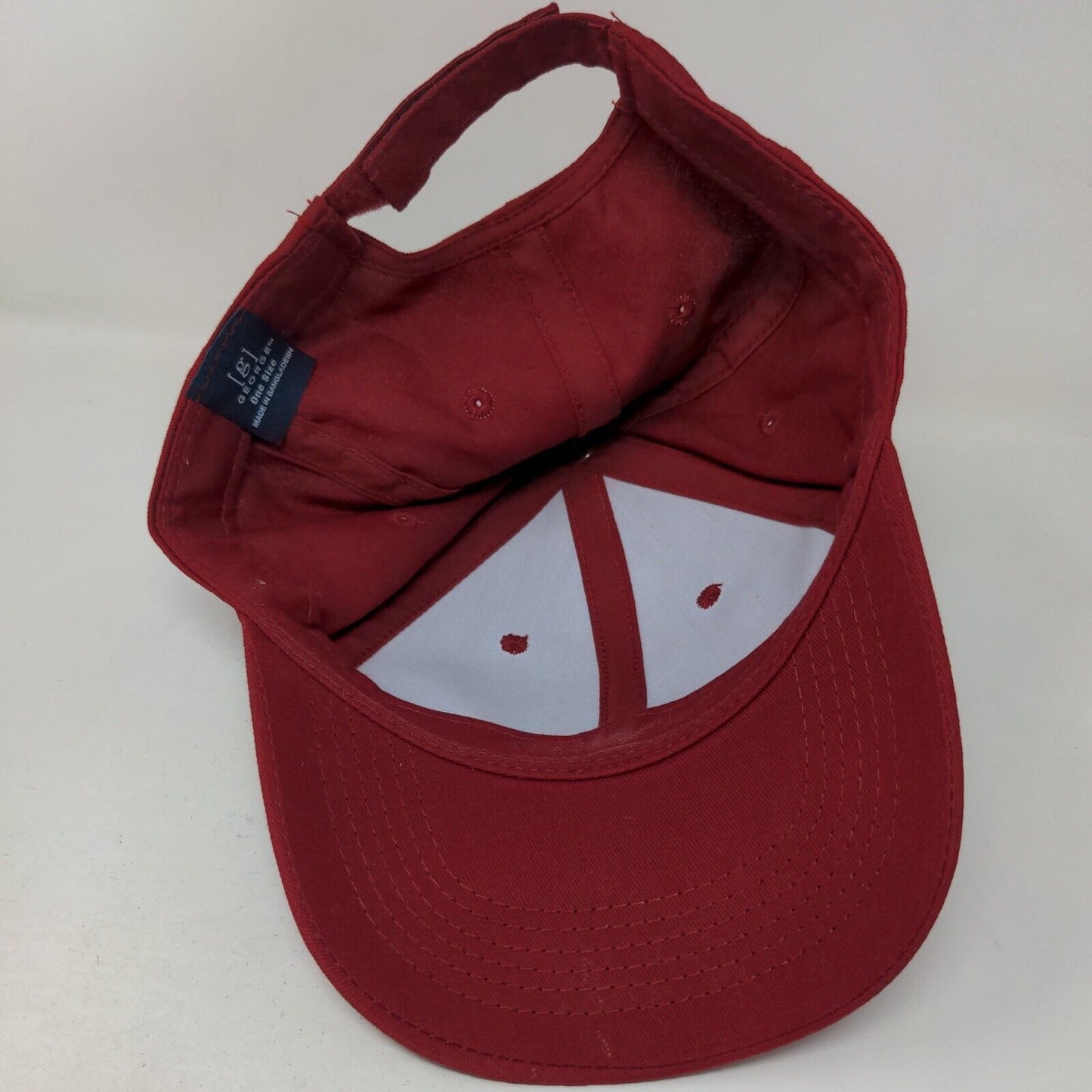 George Strapback Hat One Size Red Adjustable Strap Vented Holes Blank