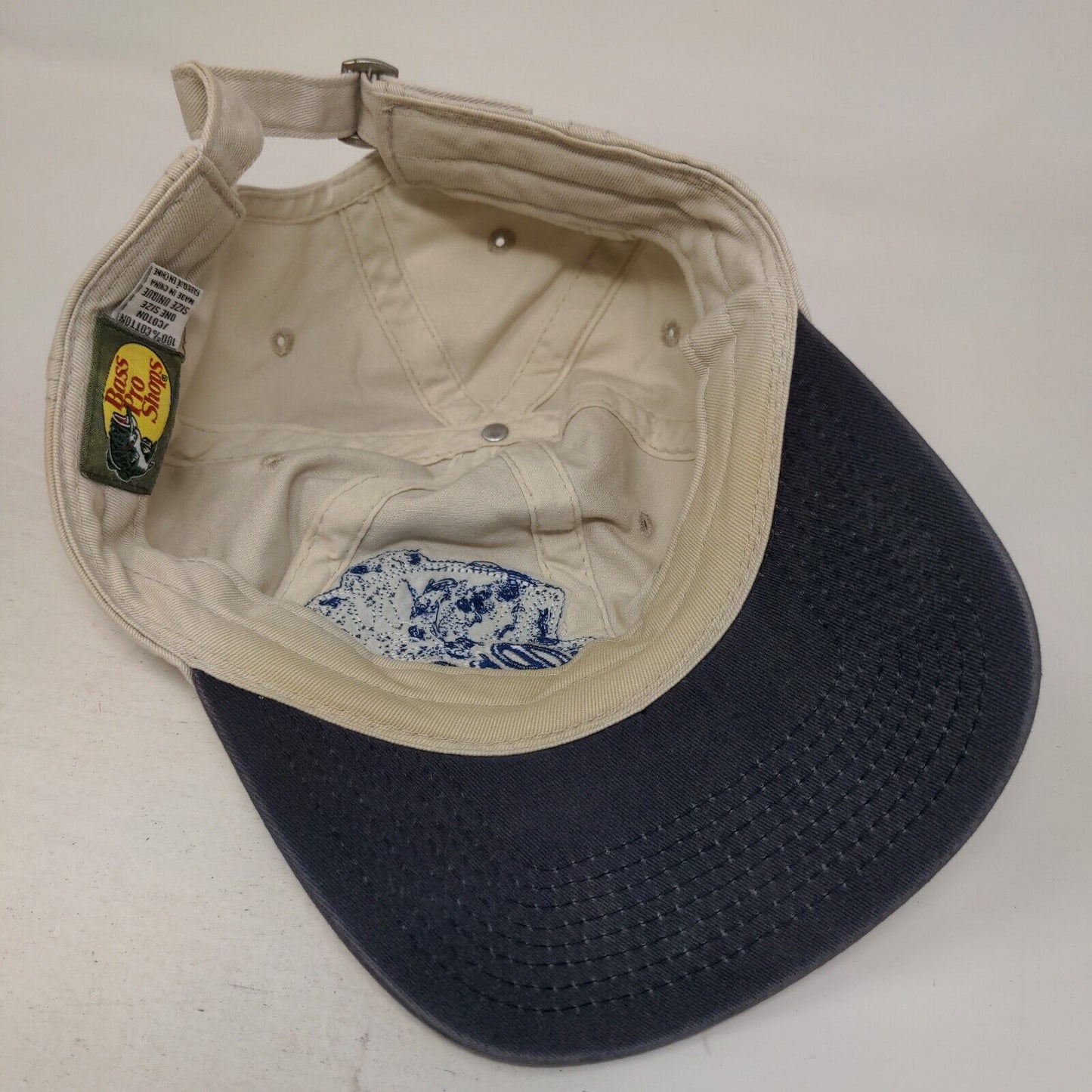 Bass Pro Shops Fish Slideback Hat Tan One Size Embroidered Adjustable