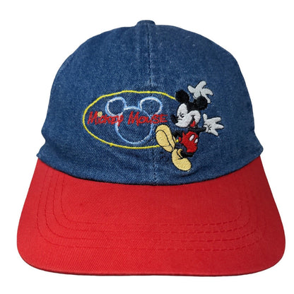 Disney Mickey Unlimited Stretchy Hat Mickey Mouse Embroidered Logo Denim Blue