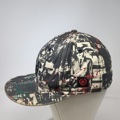Circa Baseball Cap Black Collage Skateboard Truck Graphic Fitted Hat Size 7 1/4