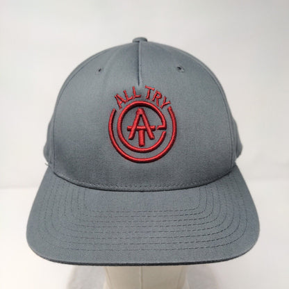 All Try Snapback Hat Gray One Size Adjustable Embroidered 6 Panel Richardson