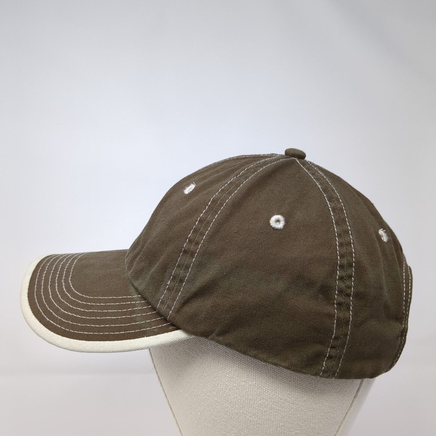 Port Authority Strapback Hat Brown One Size Adjustable 6 Panel Blank
