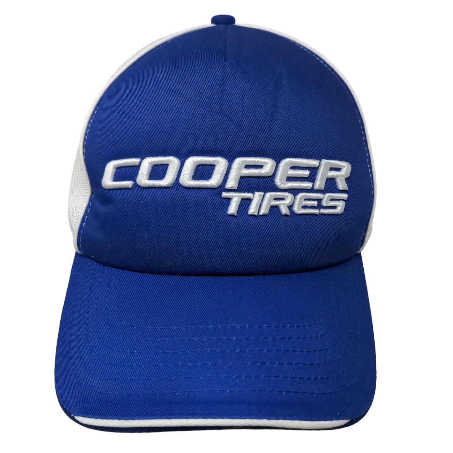 Cooper Tires Men's Strapback Mesh Back Hat Blue White Embroidered Logo