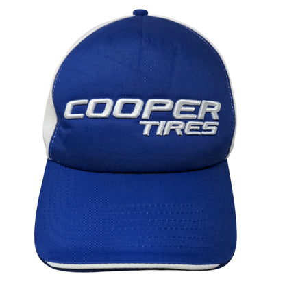 Cooper Tires Men's Strapback Mesh Back Hat Blue White Embroidered Logo