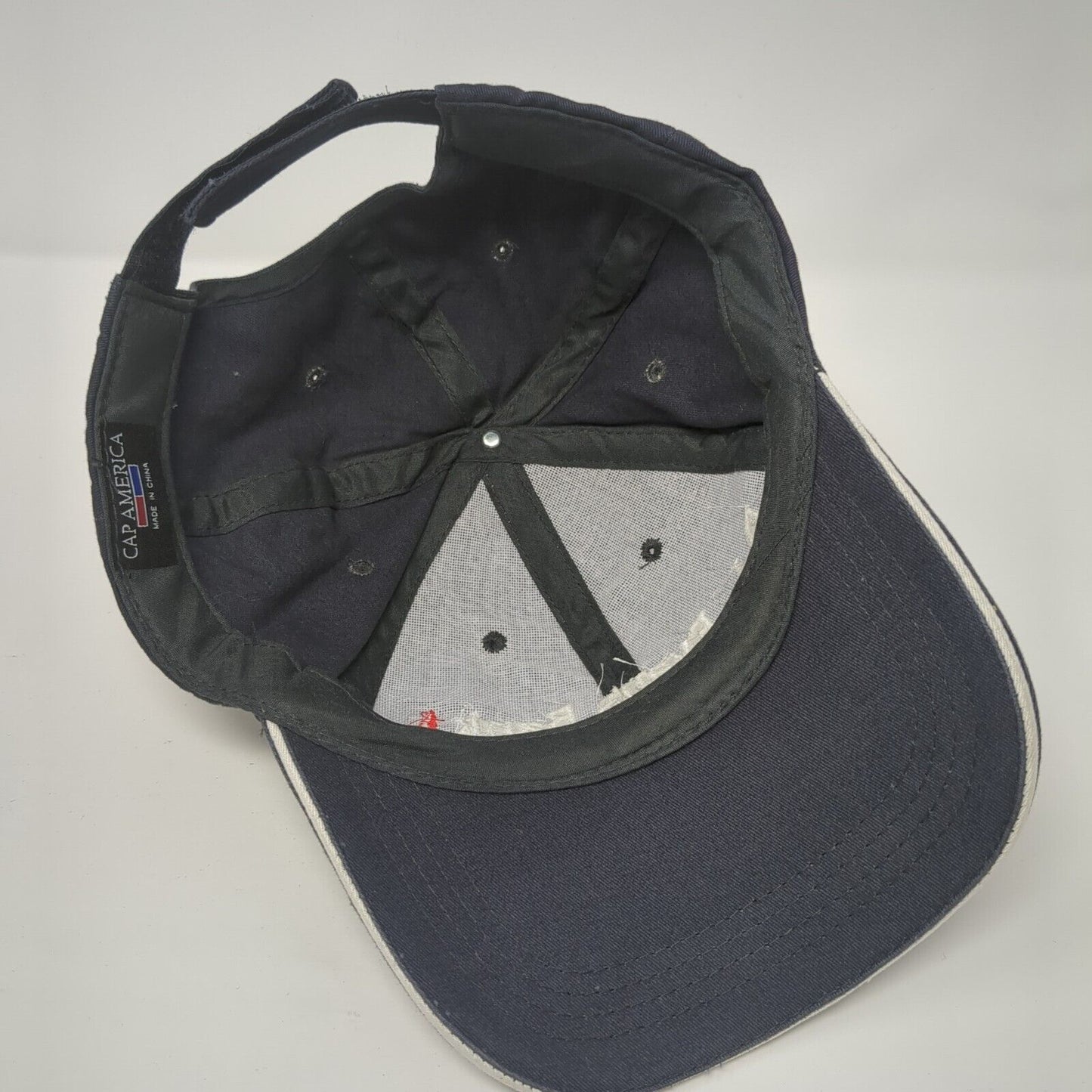 D.L. Evans Bank Strapback Hat Blue One Size Adjustable Embroidered Cap America