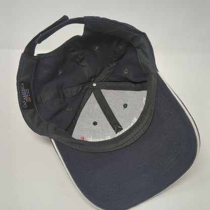 D.L. Evans Bank Strapback Hat Blue One Size Adjustable Embroidered Cap America