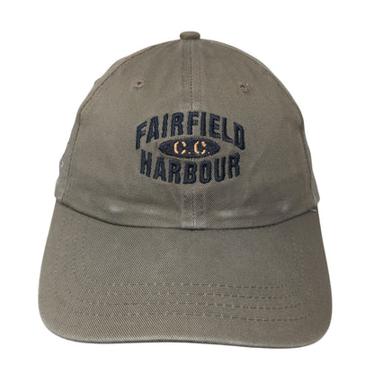 Fairfield Harbour C.C. Slideback Hat Brown One Size Embroidered Ahead