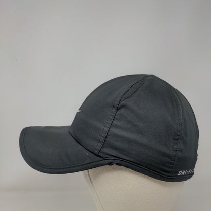 Nike Swoosh Dri-Fit Strapback Hat Black OSFM Adjustable Featherlight