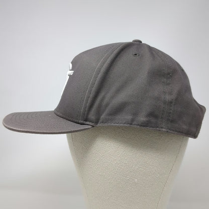 Vans 5 Panel Gray One Size Snapback Hat Off The Wall Logo Structured Embroidered