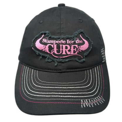 Baseball Cap Black One Size Stampede for the Cure Pink Ribbon Distressed Hat