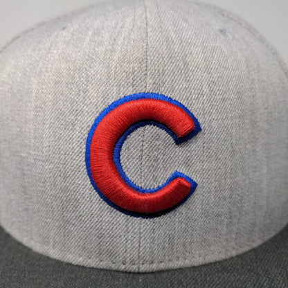 New Era Men's Snapback Hat Gray Size M-L Embroidered Chicago Cubs Logo MLB