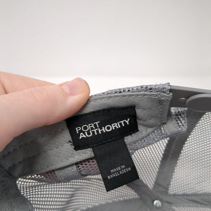 Lactalis Snapback Trucker Hat Gray One Size Adjustable Mesh Back Port Authority