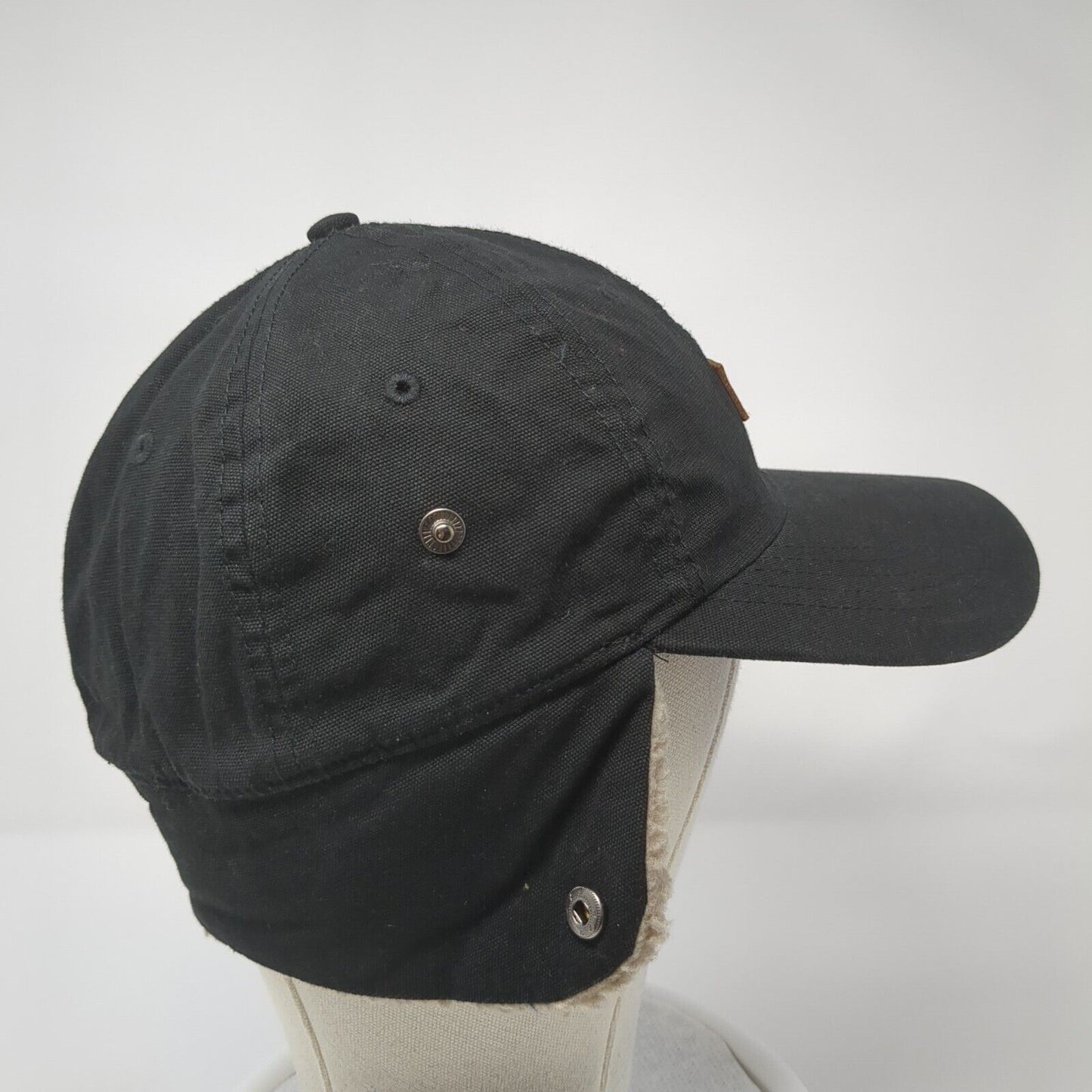 Levi's Leather Patch Fitted Trapper Hat Black S/M Ear Flap Sherpa