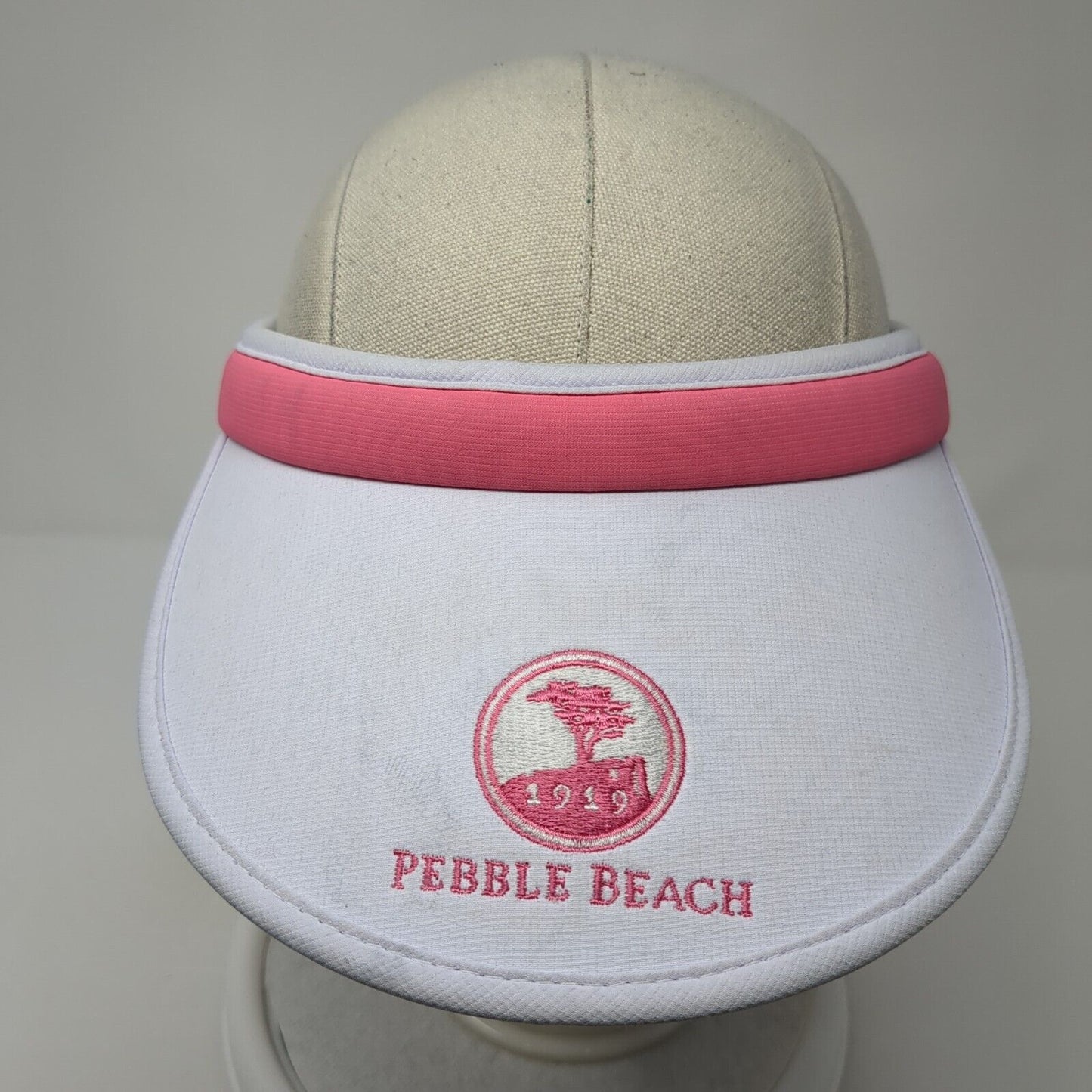 Pebble Beach 1919 Clip On Sun Visor Hat White One Size Kate Lord Ahead