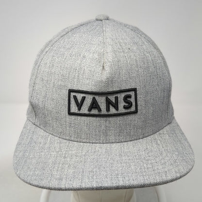 Vans 5 Panel Gray Hat One Size Snapback Flat Brim Wool Blend Box Logo Skate