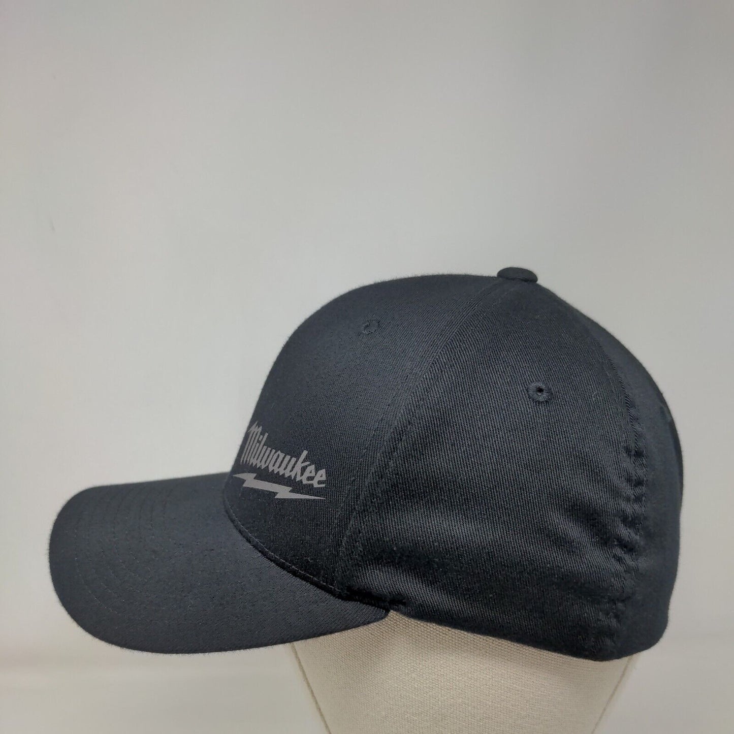 Milwaukee Fitted Hat S/M Flexfit Vented Holes 6 Panel Yupoong Polyester Blend