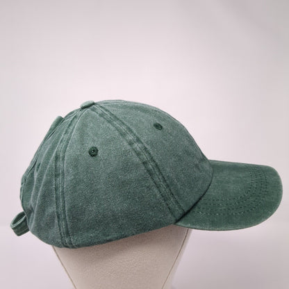 HR Ponytail Slideback Hat Green One Size Adjustable Vented Holes 6 Panel Blank