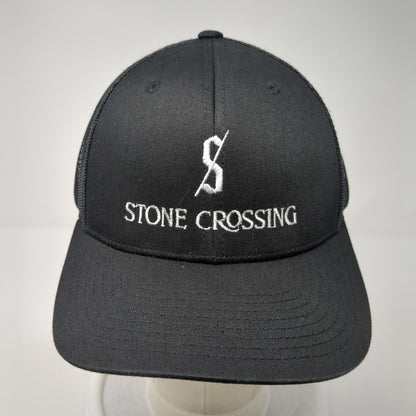 Stone Crossing Snapback Mesh Back Trucker Hat Black One Size Sport-Tek